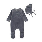 BEE & DEE 2PC CUTE AS A BUTTON FOOTIE WITH BONNET SET